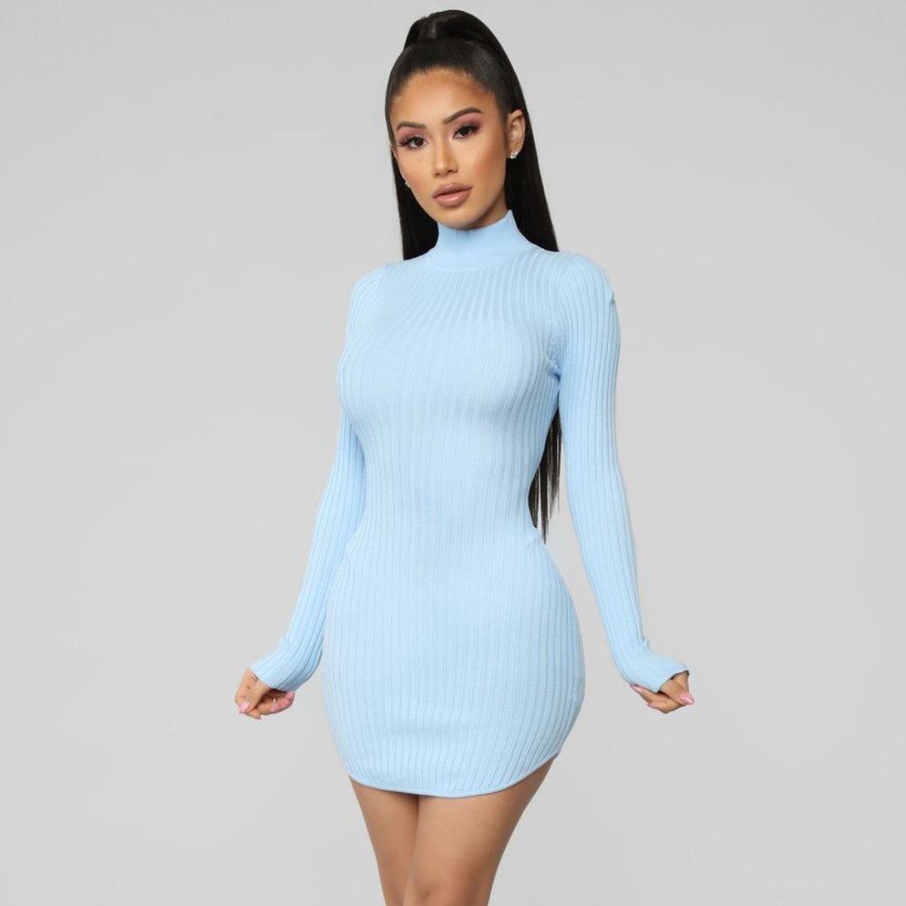 Sweater Dress Light Blue